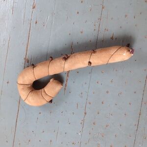 Handmade primitive candy cane ornament